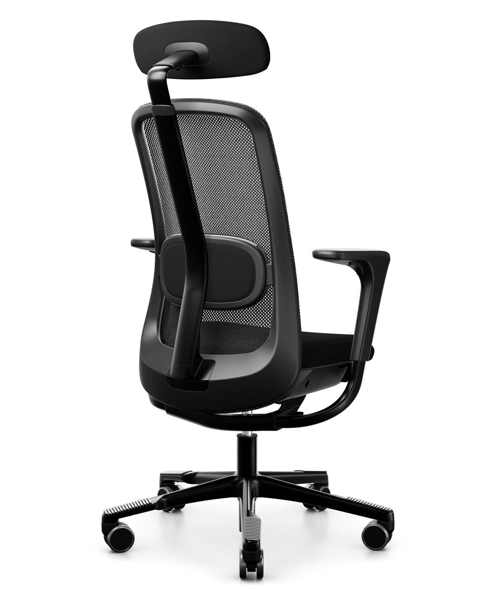 HAG SoFi 7500 Mesh Black Edition mit Kopfstütze und Slideback Xtreme Schwarz Bürodrehstuhl