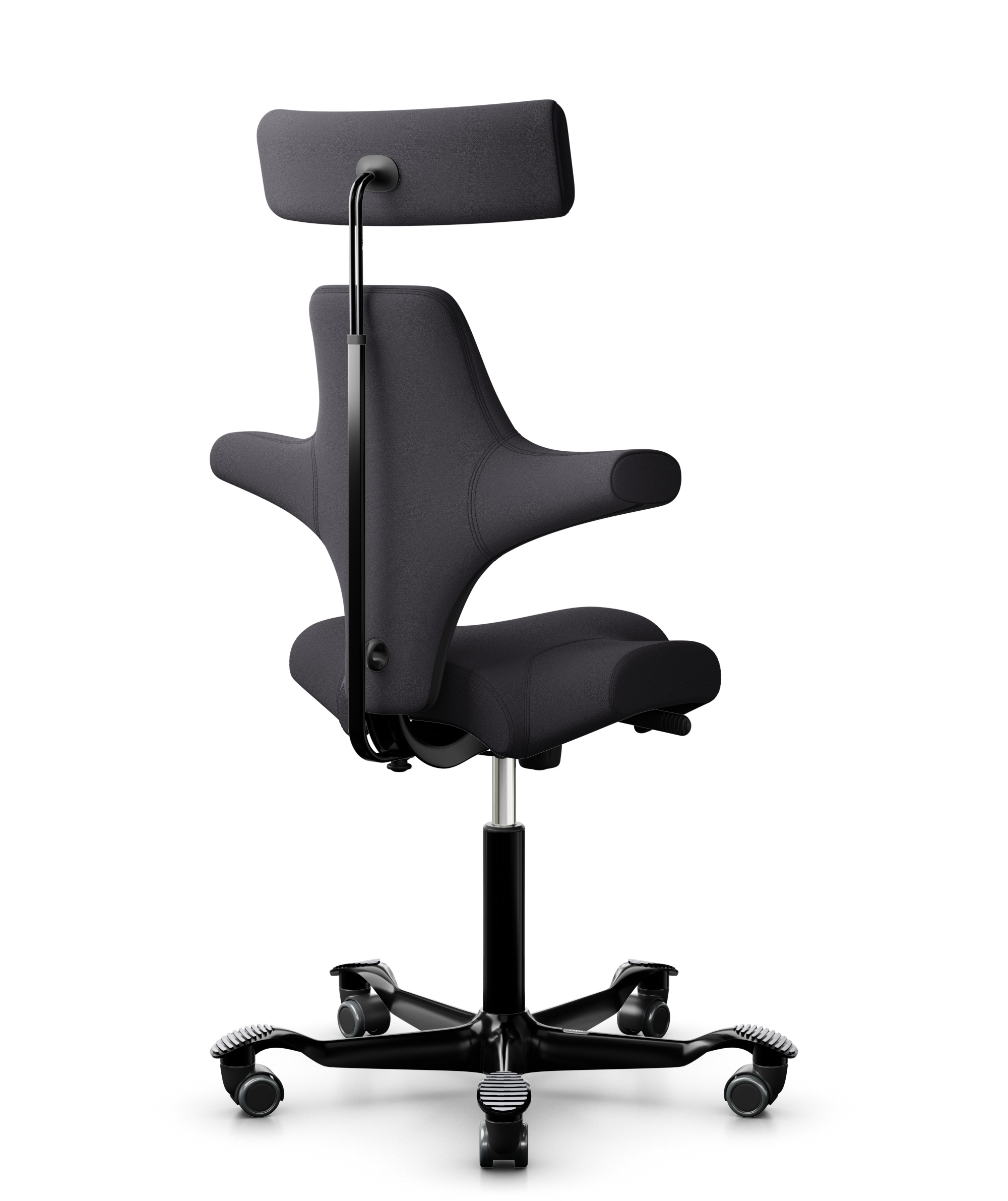 HAG Capisco 8107 Stoff Xtreme Dunkelgrau Gestell Schwarz mit Kopfstütze