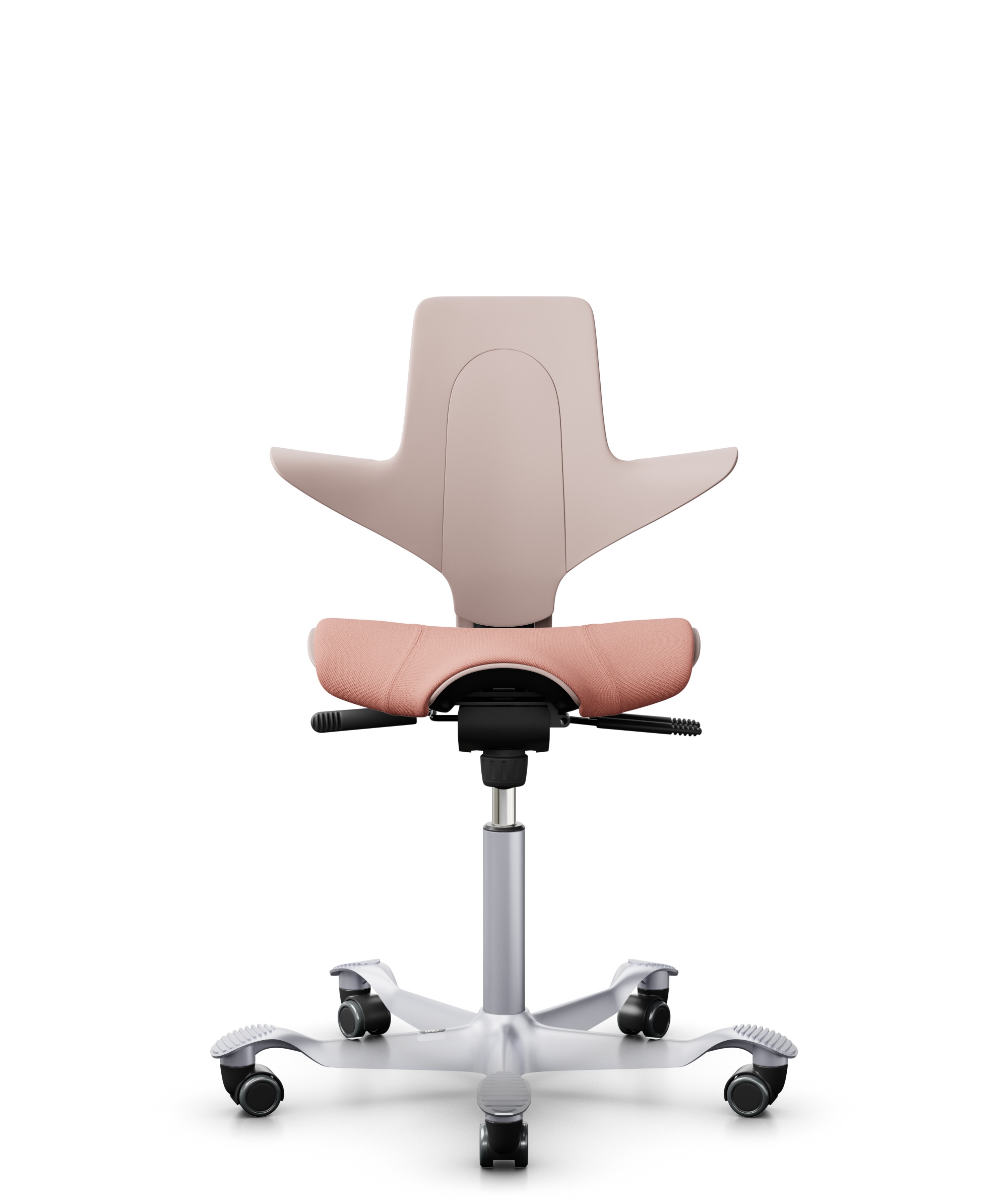 HAG Capisco 8020 Puls Drehstuhl Pink Gestell Silber mit Sitzflächenmatte