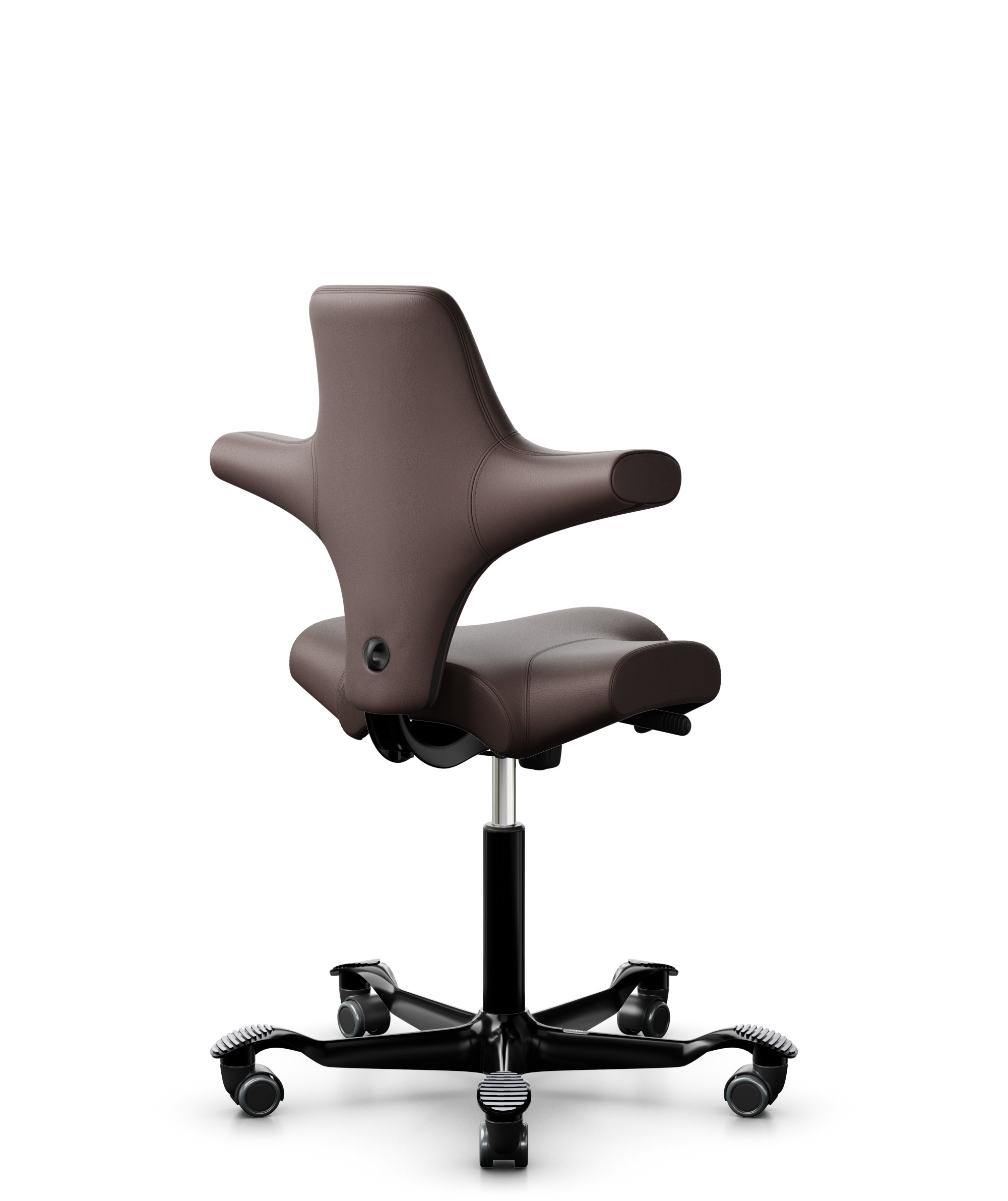 HAG Capisco 8106 Leder Paloma soft Dunkelbraun Gestell Schwarz