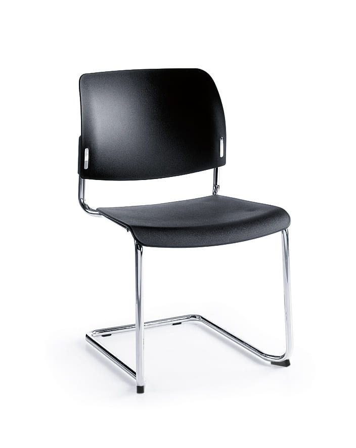 Profim Bit Konferenzstuhl, Freischwinger, Sitz und Rückenlehne aus Kunststoff