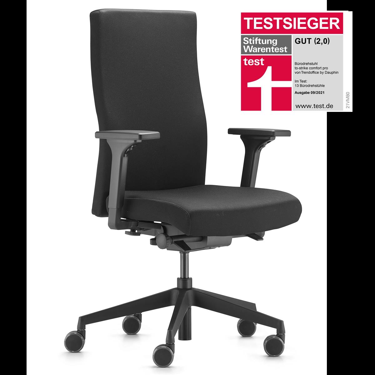 Dauphin to Strike Comfort 9248 PRO Testsieger bei Stiftung Warentest Bürodrehstuhl