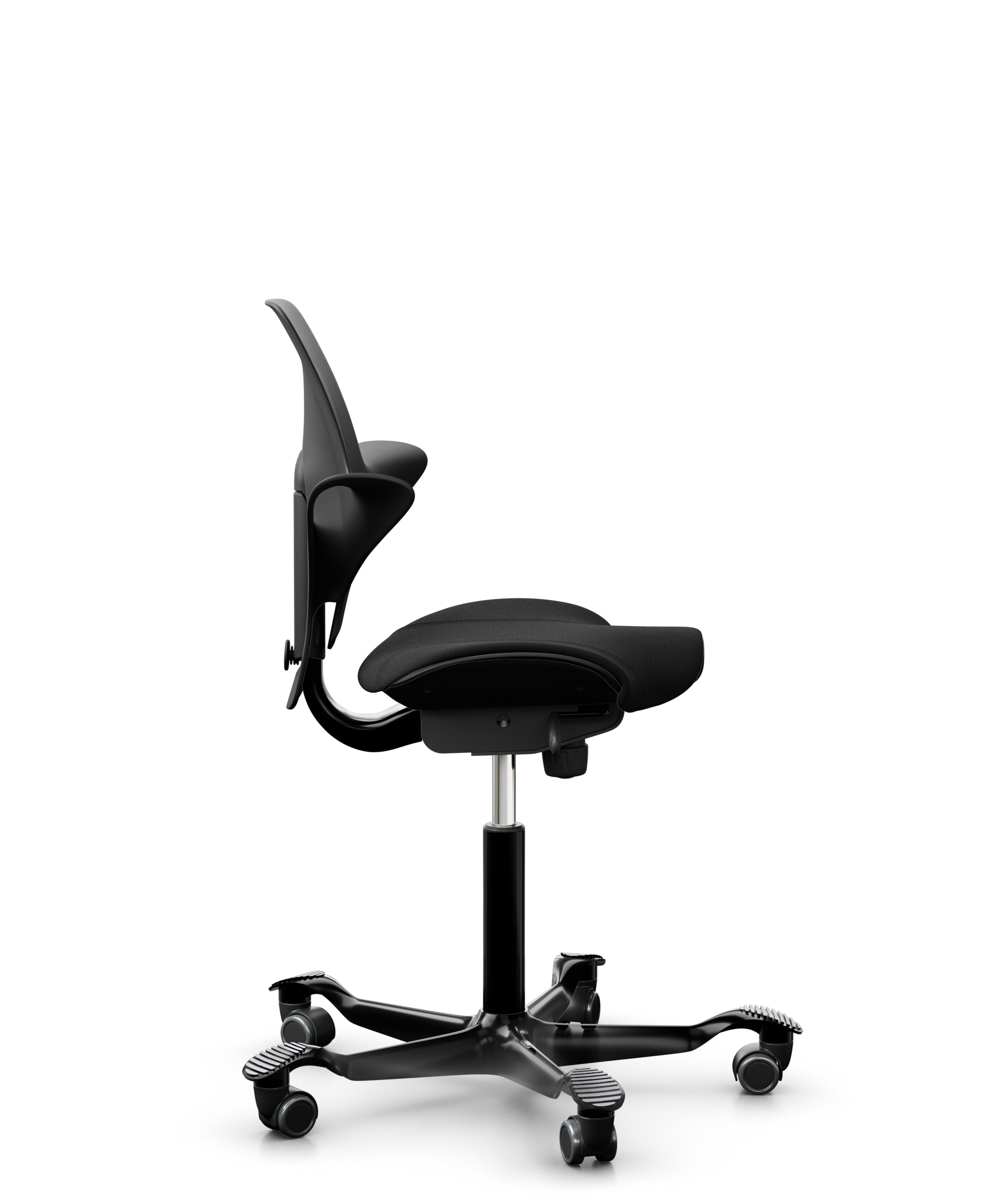 HAG Capisco 8020 Puls Drehstuhl Schwarz Gestell Schwarz mit Sitzflächenmatte