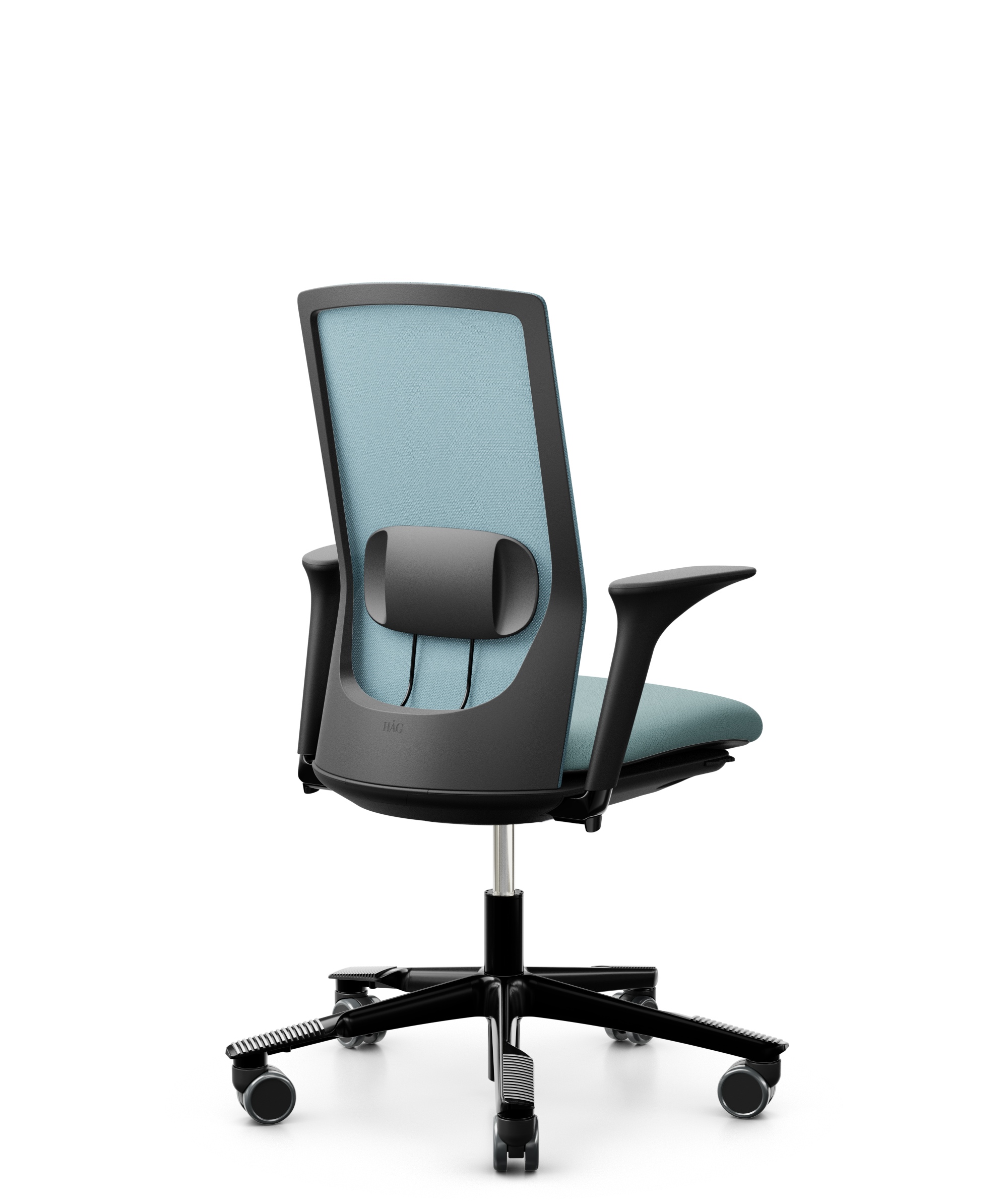 HAG Futu 1100-S Stoff Mesh Frost Hellblau Gestell Schwarz Armlehnen