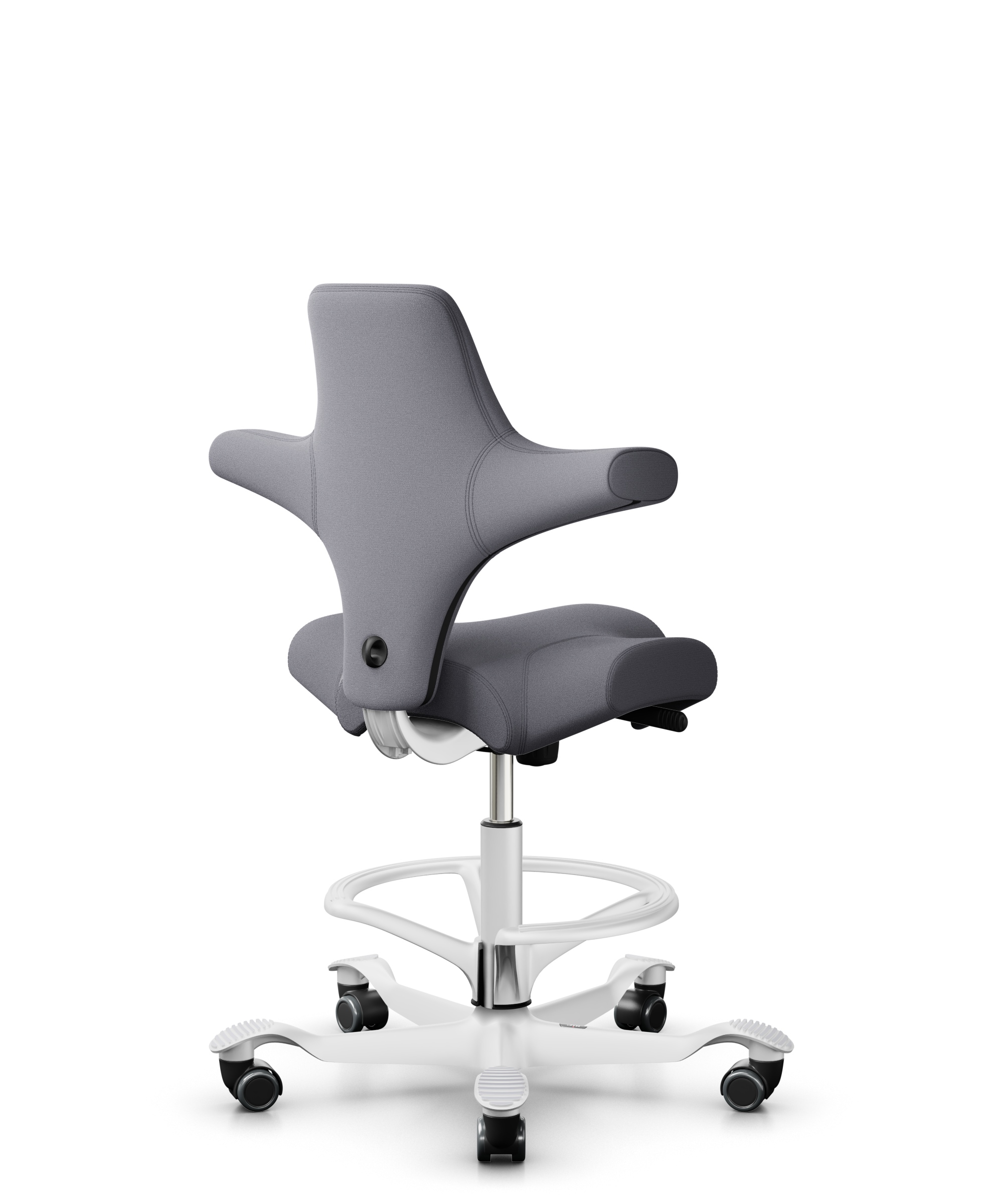 HAG Capisco 8106 Counter Stoff Xtreme Grau Gestell Weiss mit Fußring