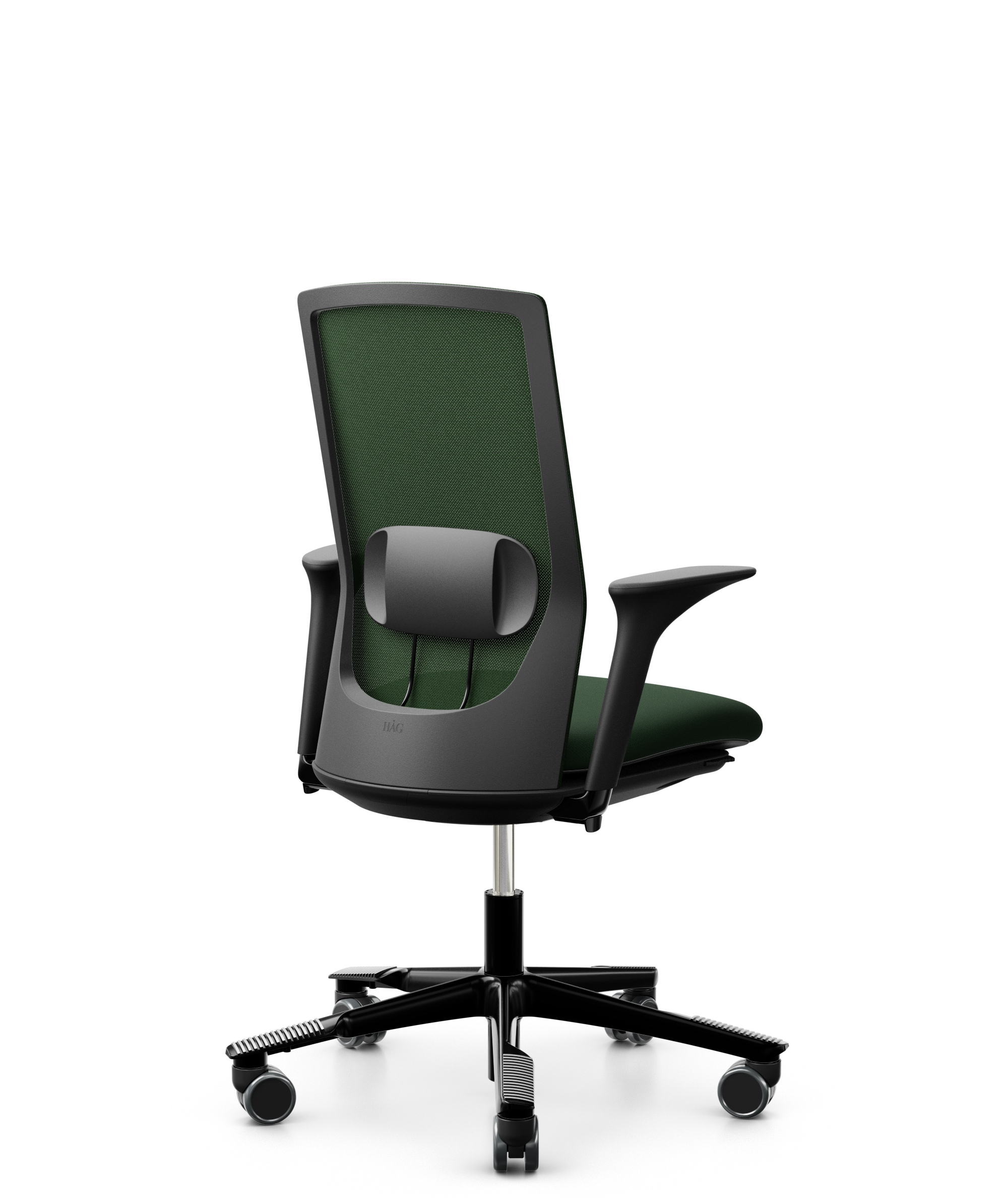 HAG Futu 1100-S Stoff Mesh Forest Dunkelgrün Gestell Schwarz Armlehnen