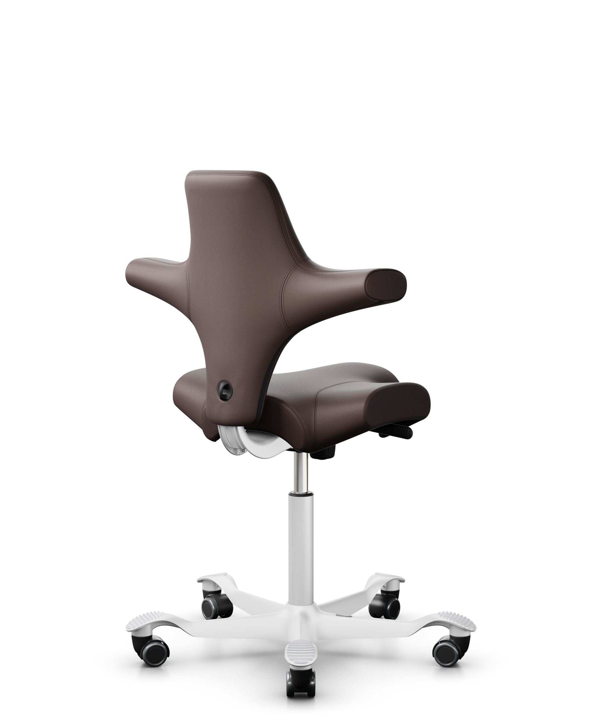 HAG Capisco 8106 Leder Paloma soft Dunkelbraun Gestell Weiss