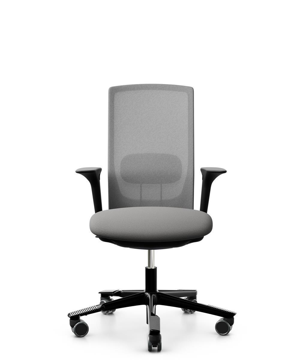 HAG Futu 1100-S Stoff Mesh Stone Hellgrau Gestell Schwarz Armlehnen