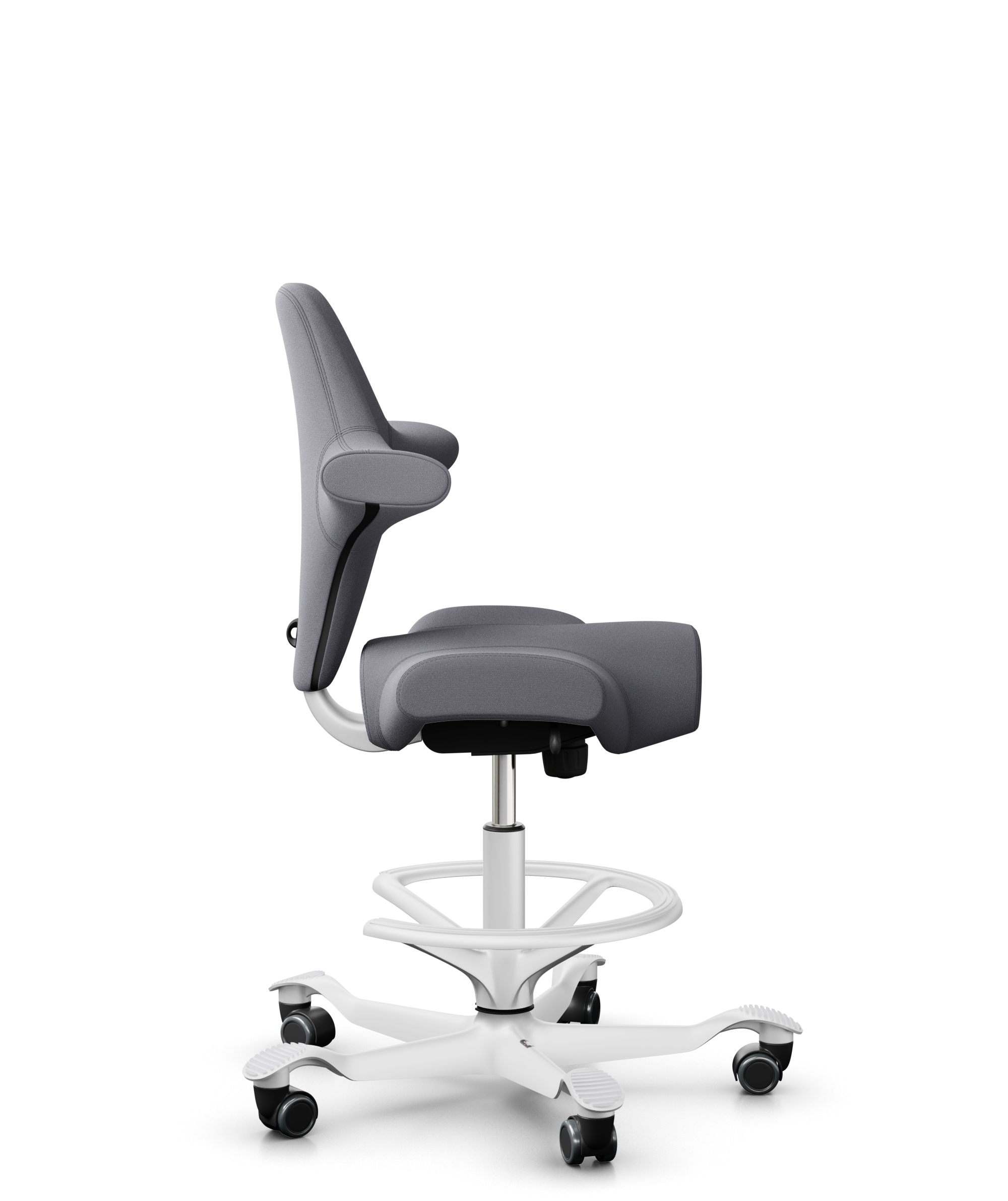 HAG Capisco 8106 Counter Stoff Xtreme Grau Gestell Weiss mit Fußring
