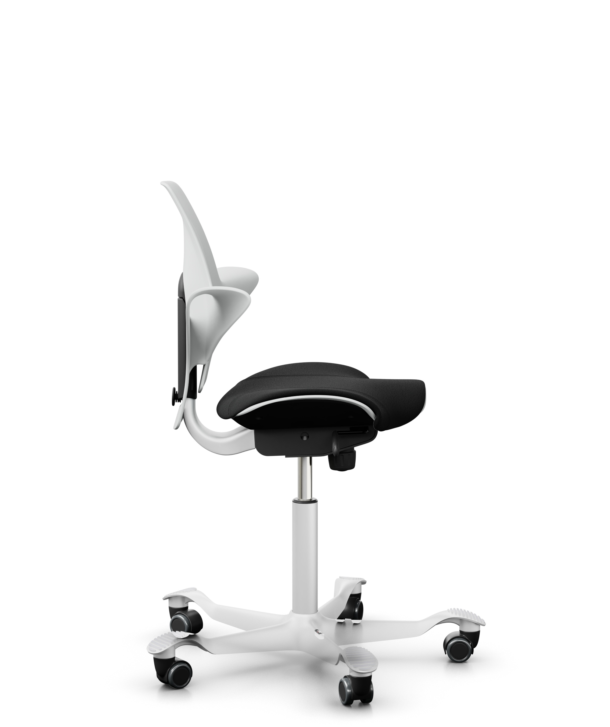 HAG Capisco 8020 Puls Drehstuhl Weiss Gestell Weiss mit Sitzflächenmatte