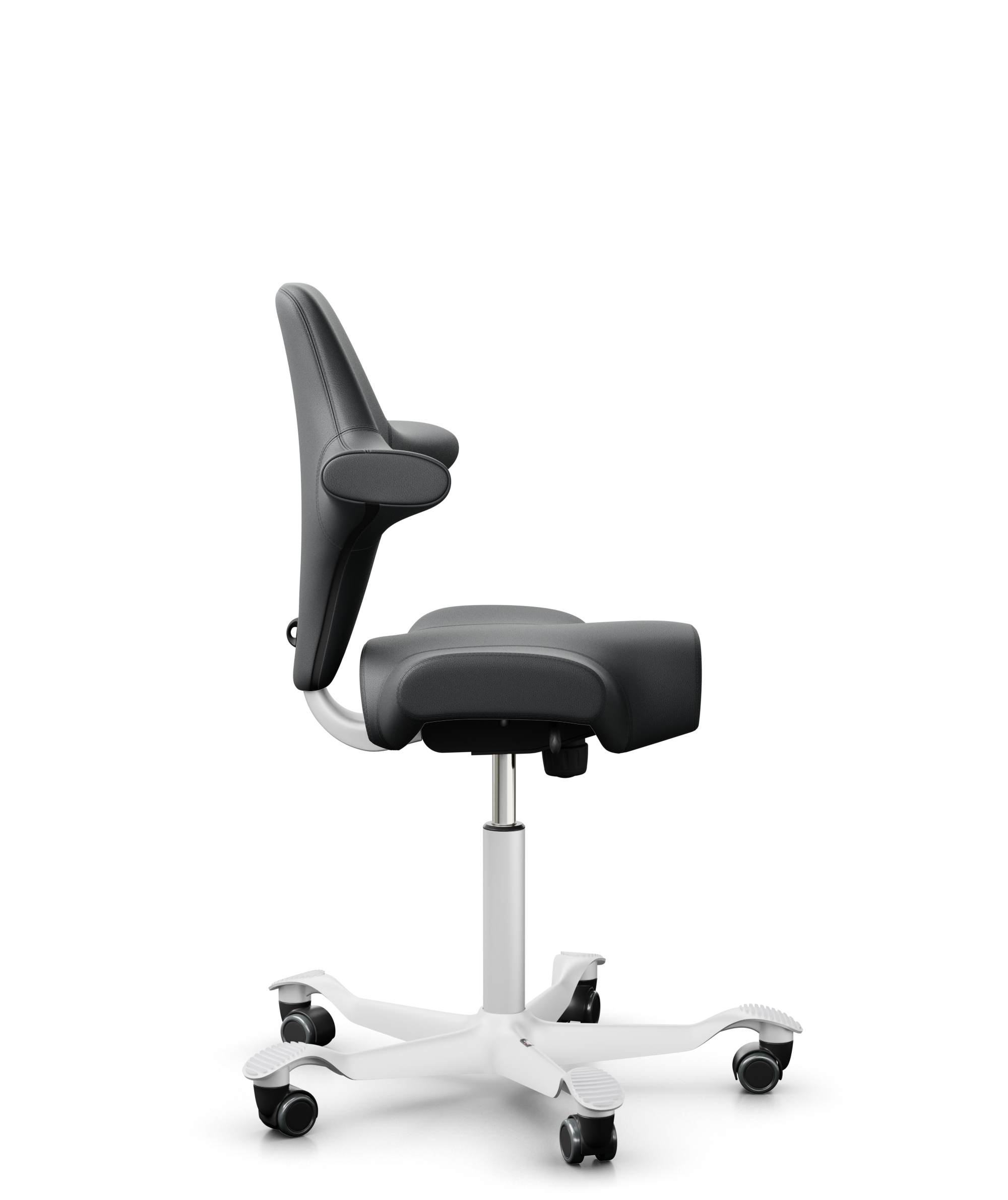 HAG Capisco 8106 Leder Paloma soft Grau Gestell Weiss