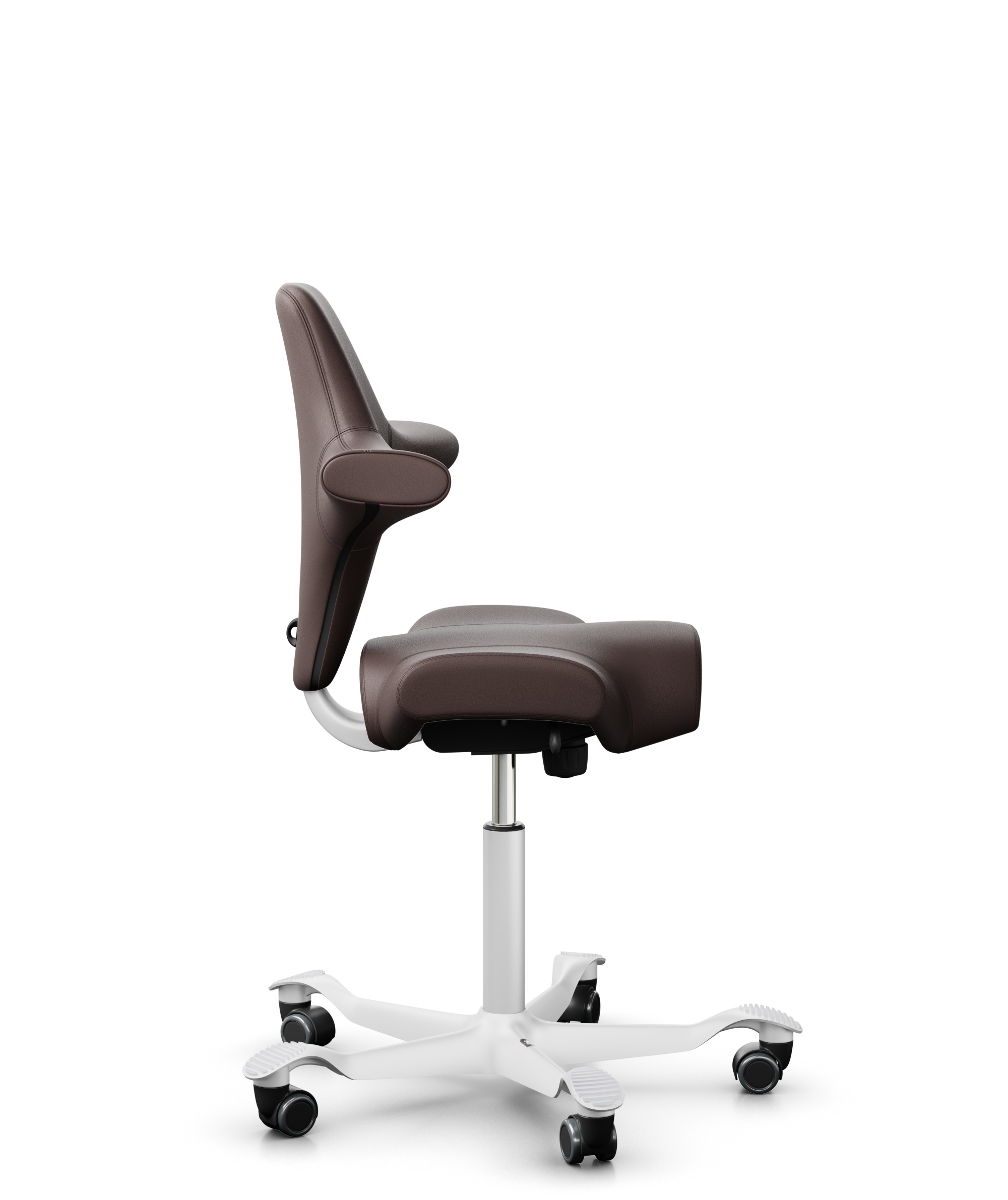 HAG Capisco 8106 Leder Paloma soft Dunkelbraun Gestell Weiss