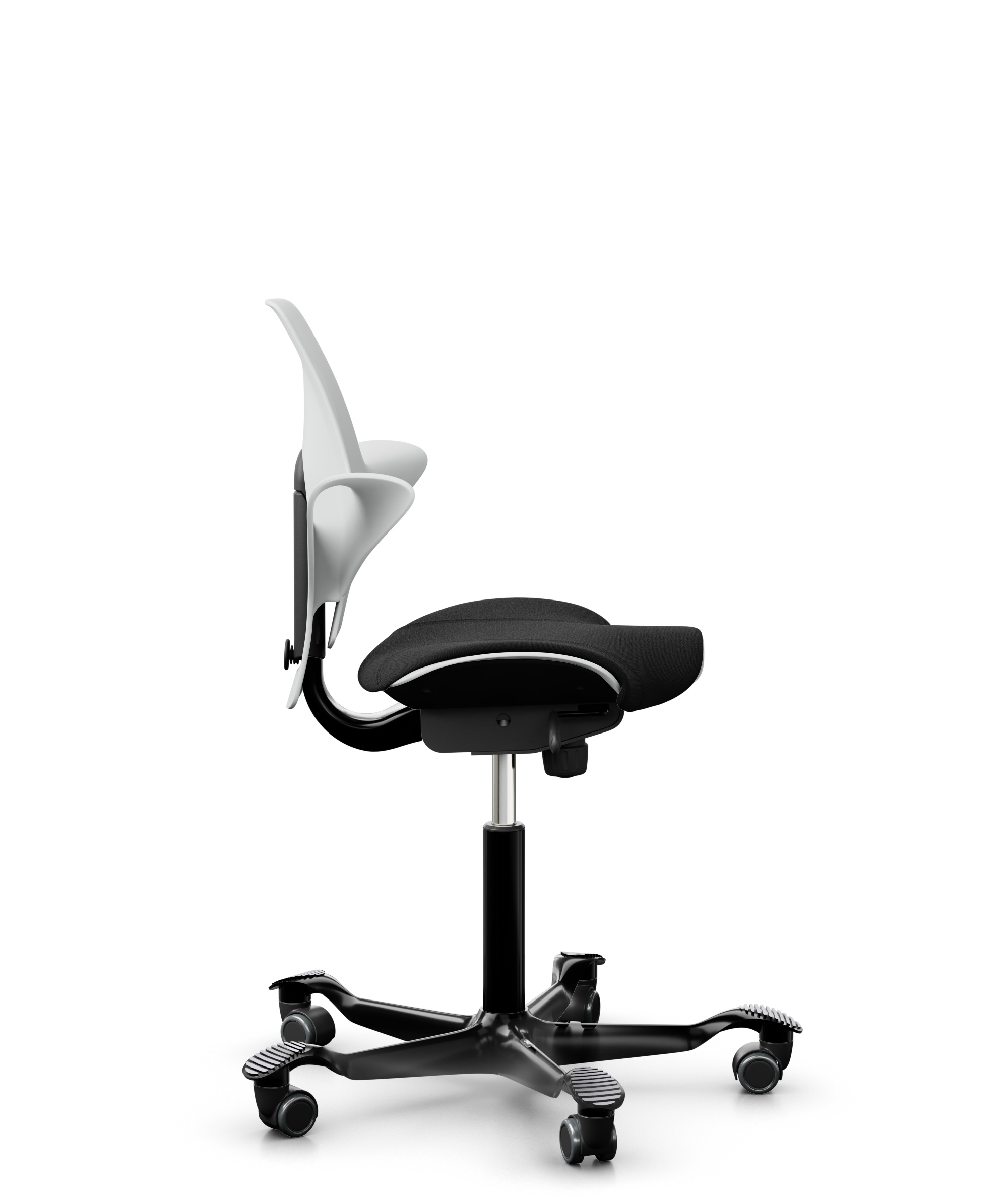 HAG Capisco 8020 Puls Drehstuhl Weiss Gestell Schwarz mit Sitzflächenmatte