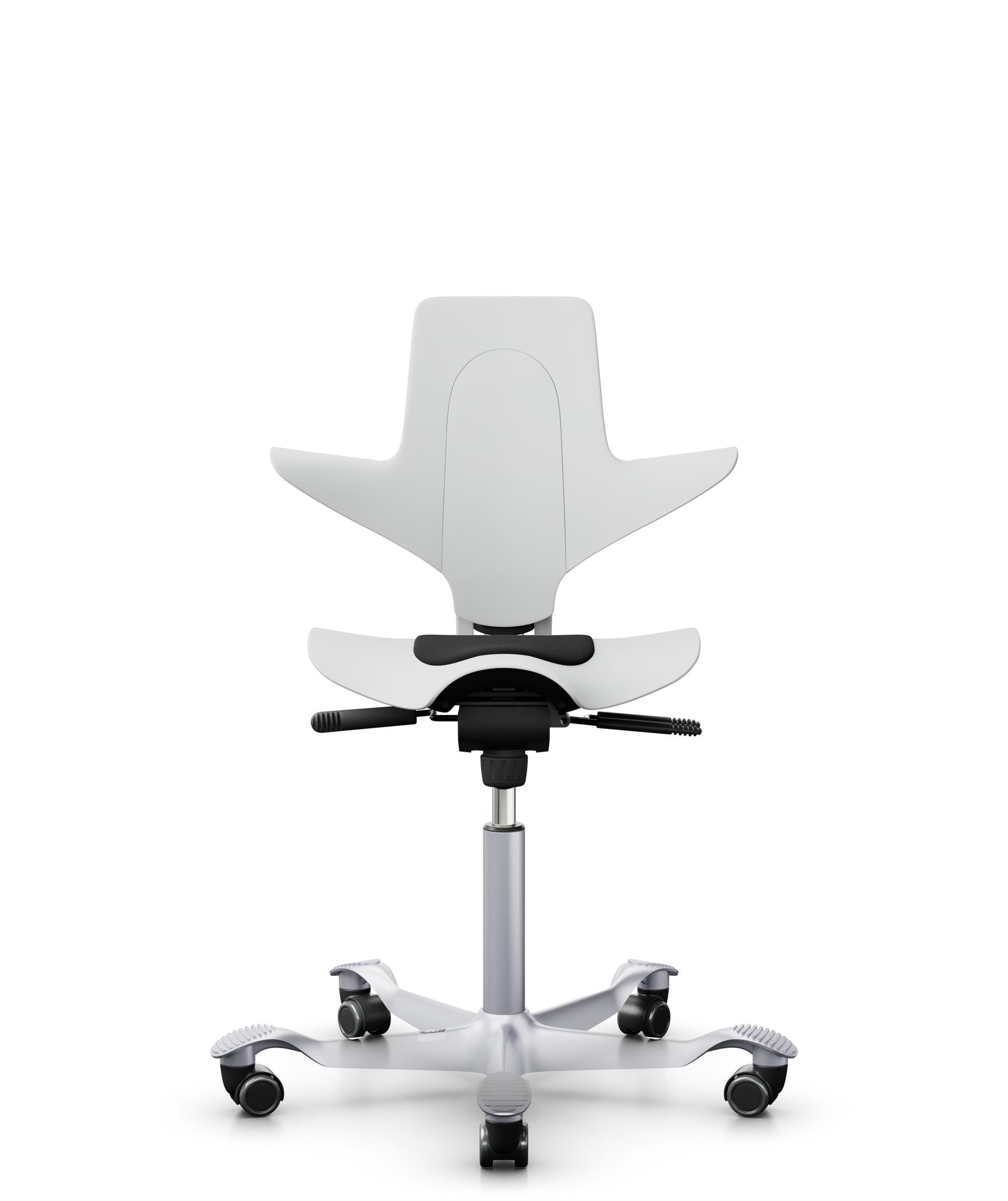 HAG Capisco 8010 Puls Drehstuhl Weiss Gestell Silber
