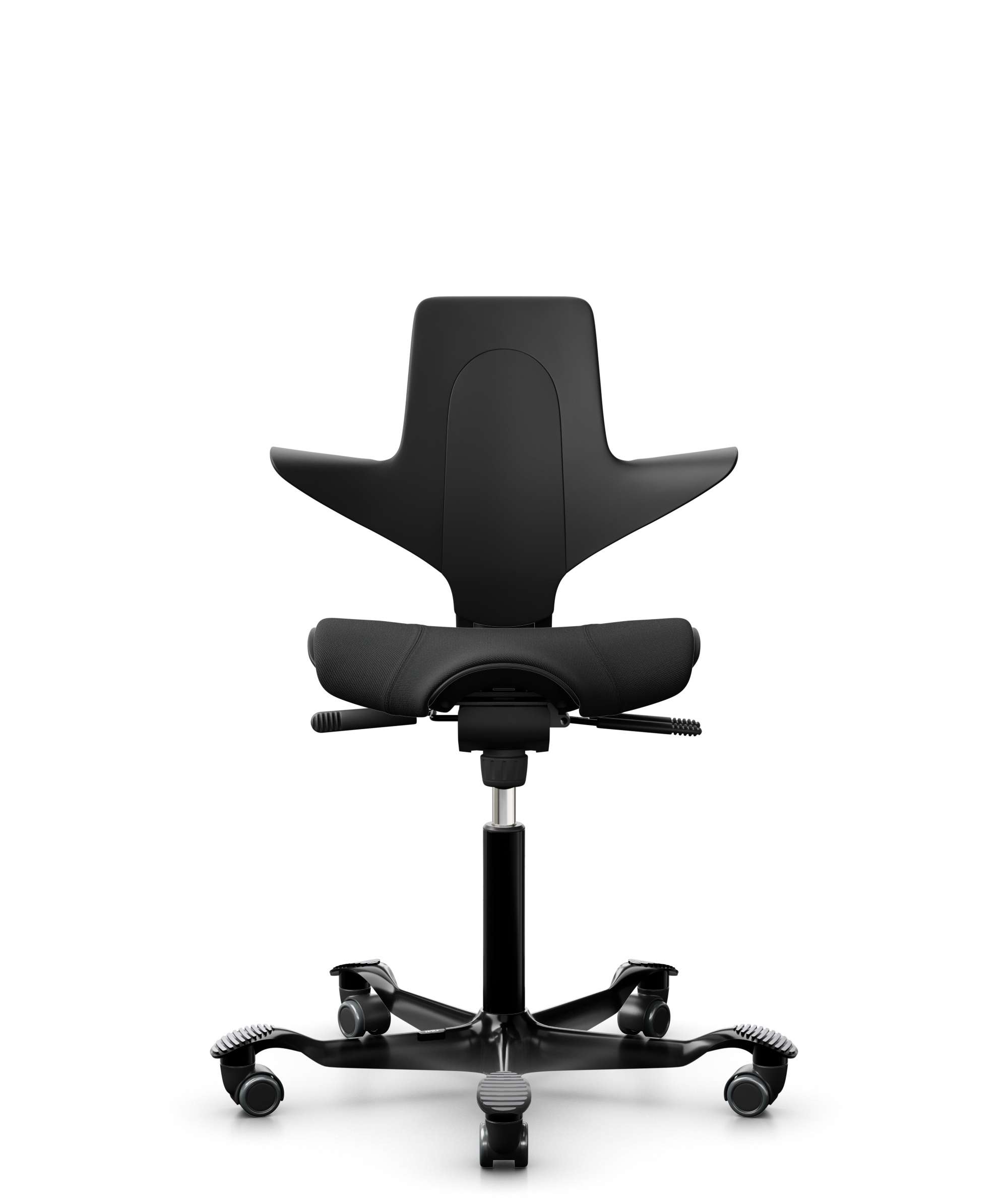 HAG Capisco 8020 Puls Drehstuhl Schwarz Gestell Schwarz mit Sitzflächenmatte