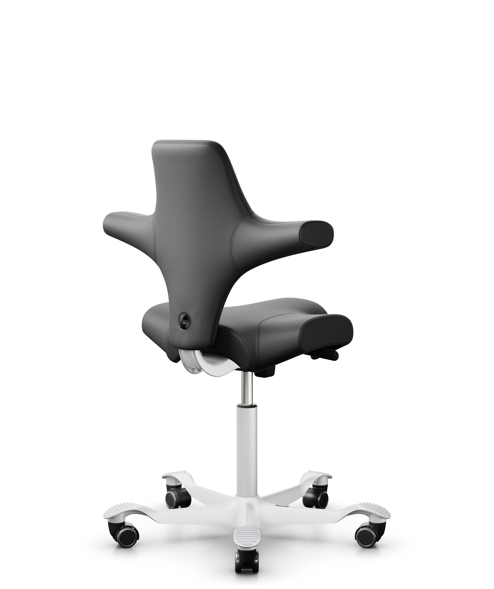 HAG Capisco 8106 Leder Paloma soft Grau Gestell Weiss