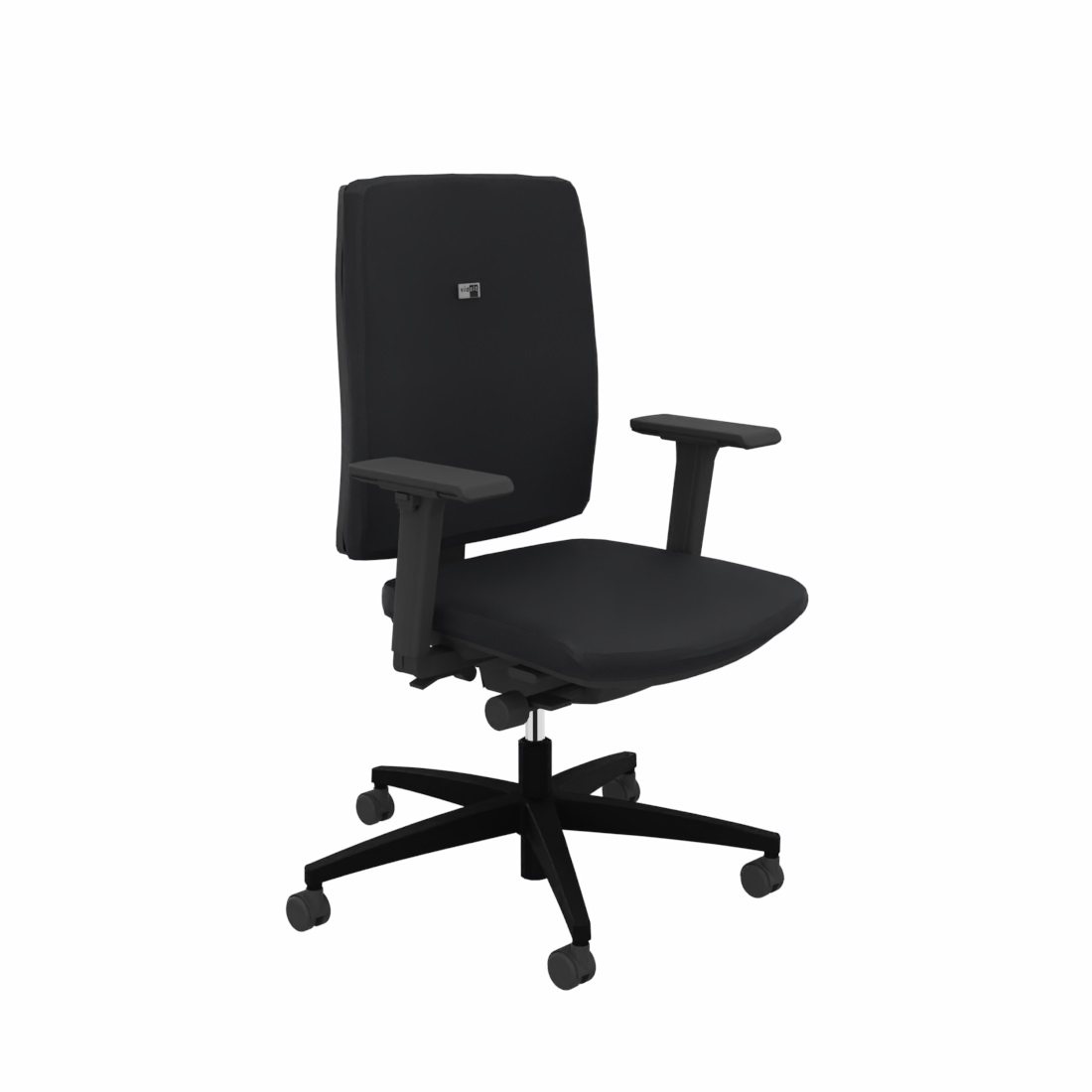 Viasit Linea Polsterrücken 52 cm in Schwarz mit 2D-Armlehnen