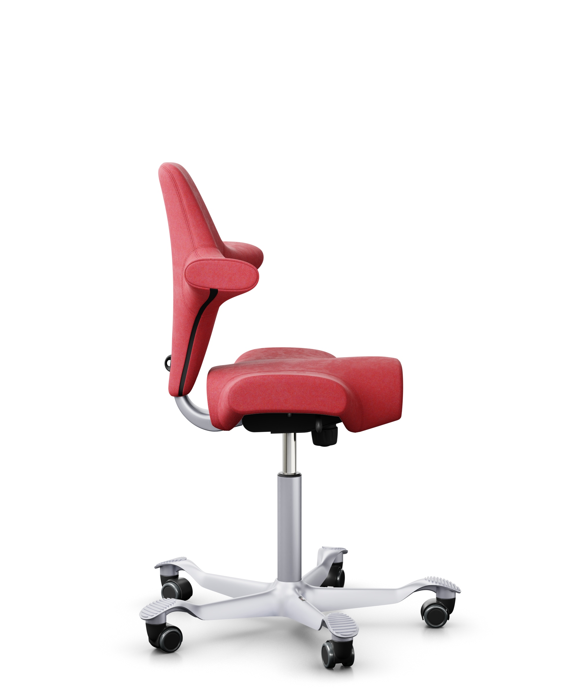 HAG Capisco 8106 Stoff Comfort+ Rot Gestell Silber