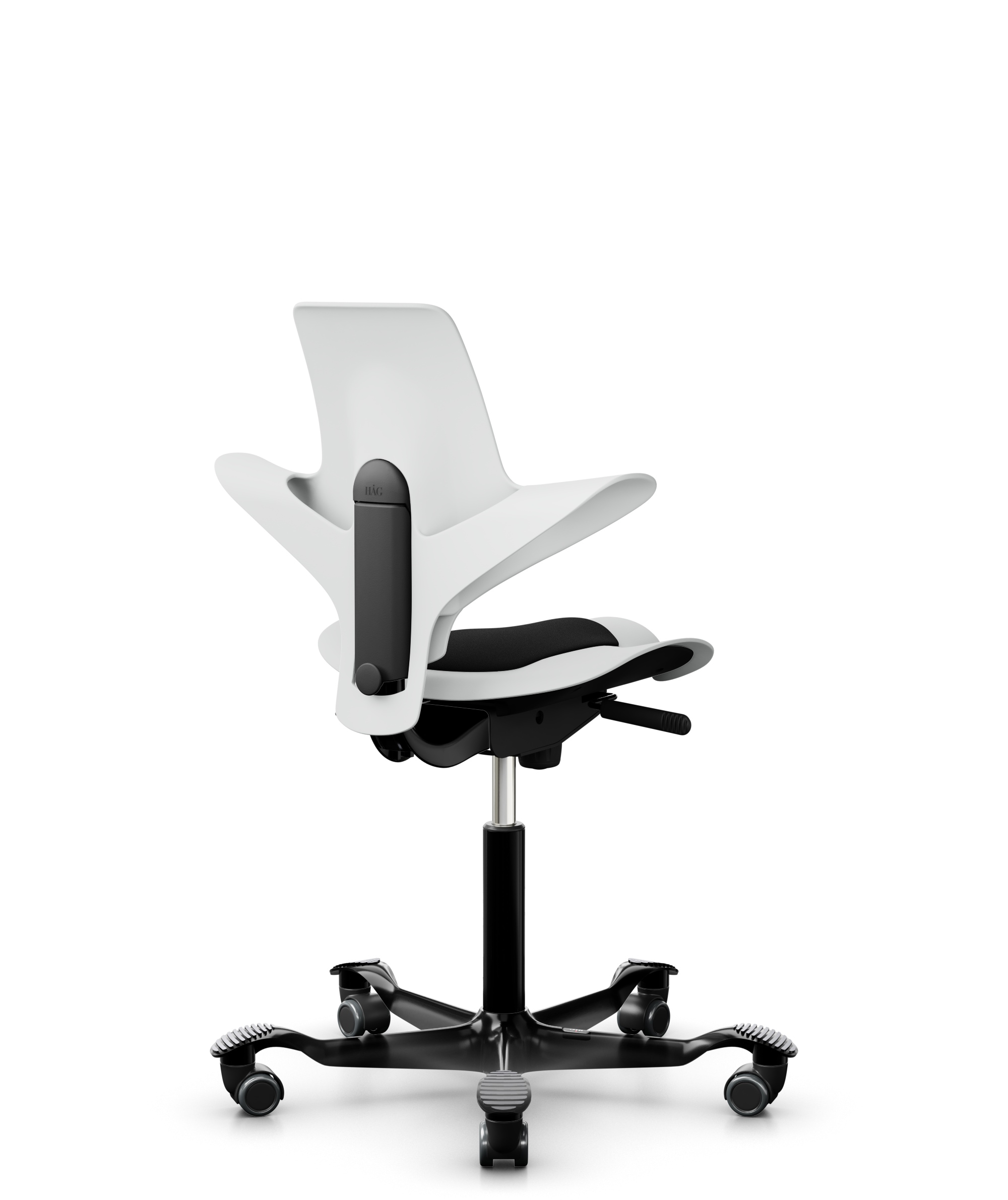 HAG Capisco 8010 Puls Drehstuhl Weiss Gestell Schwarz