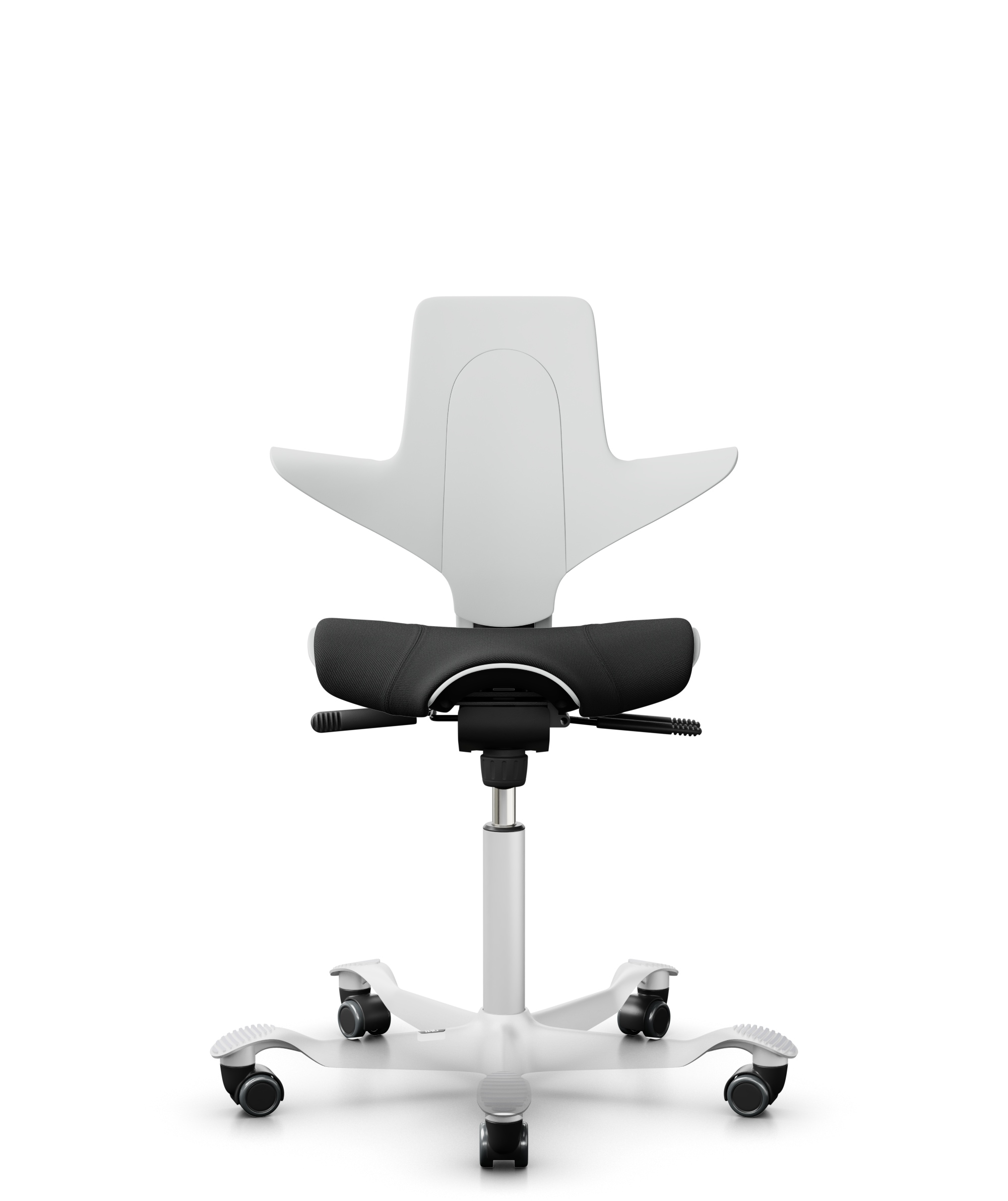 HAG Capisco 8020 Puls Drehstuhl Weiss Gestell Weiss mit Sitzflächenmatte