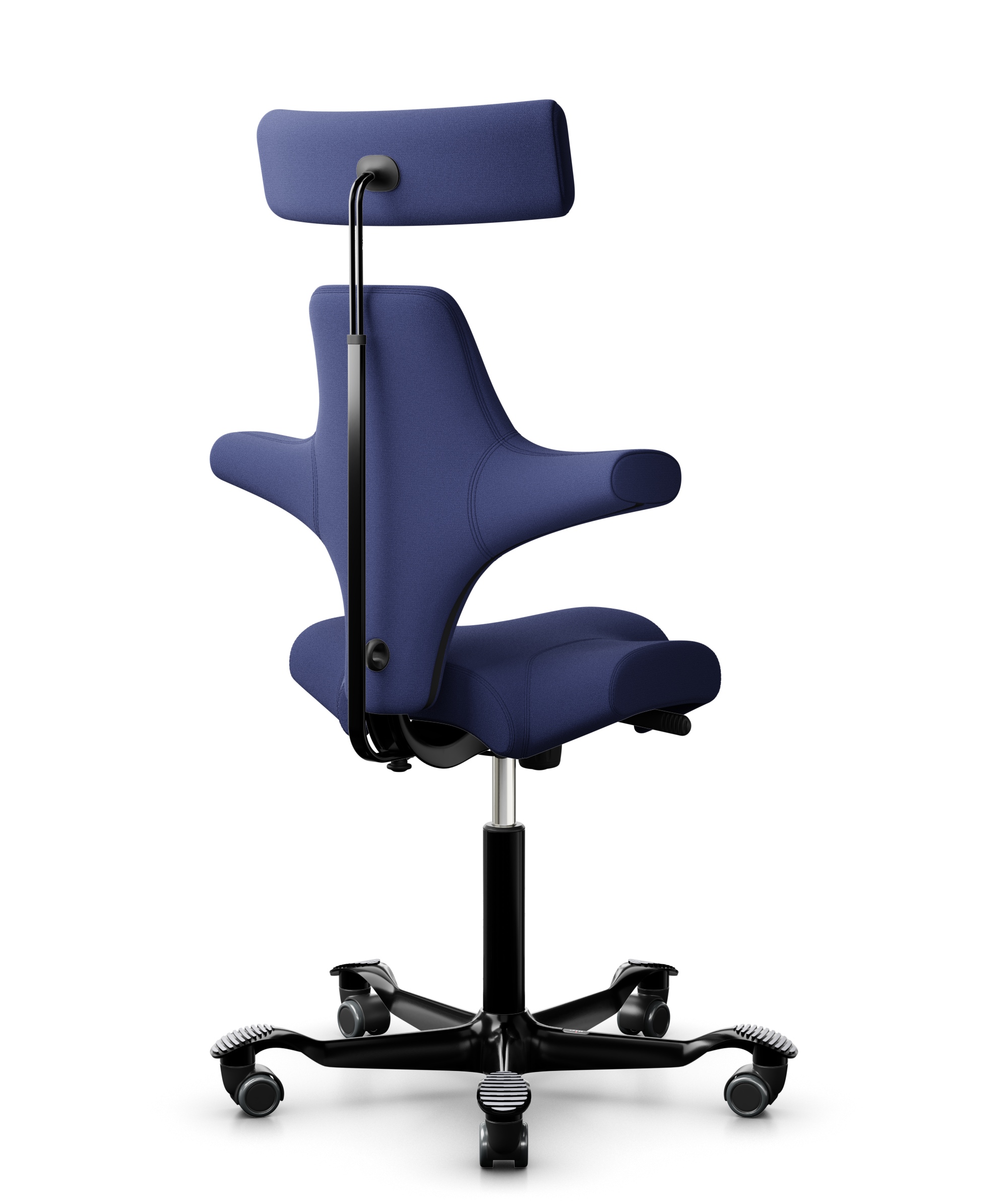 HAG Capisco 8107 Stoff Xtreme Dunkelblau Gestell Schwarz mit Kopfstütze