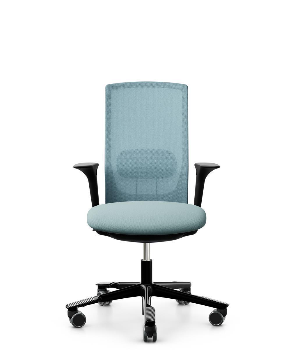 HAG Futu 1100-S Stoff Mesh Frost Hellblau Gestell Schwarz Armlehnen